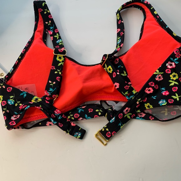 Cyn & Luca Swimsuit Top floral print/ Blqck Large - Picture 15 of 16